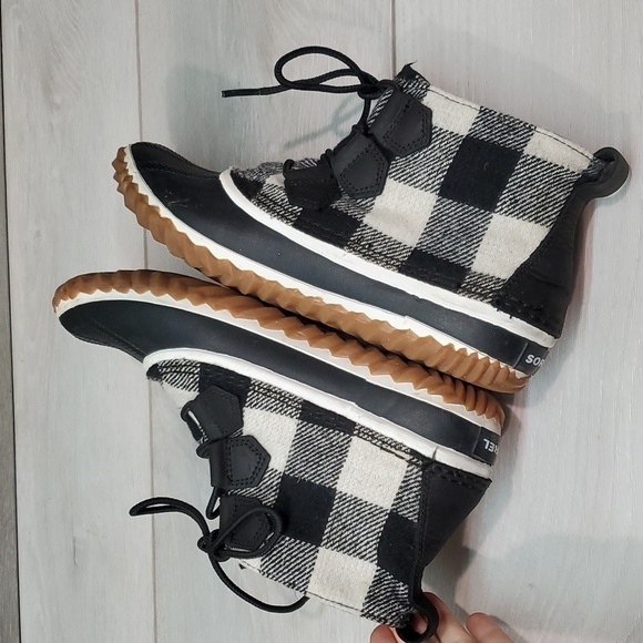 Sorel Women Madewell X Out N About Ankle Plaid Duck Saltwater Boots shoe - Picture 9 of 13